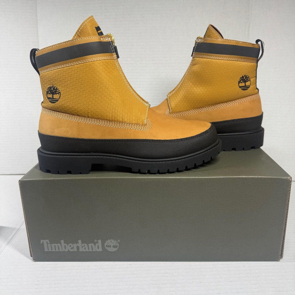 Timberland New Size 7M‎ Heritage Front Zip Toe Bumper Boot Wheat Nubuck Leather